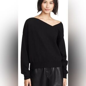 Line & Dot Favorite Off Shoulder Sweater in Navy